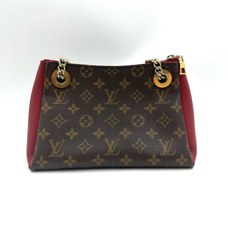 LV 路易威登Surene BB手袋  老花拼紅色稱LV流浪包 可以流浪背法  隔層多空間容量大-3