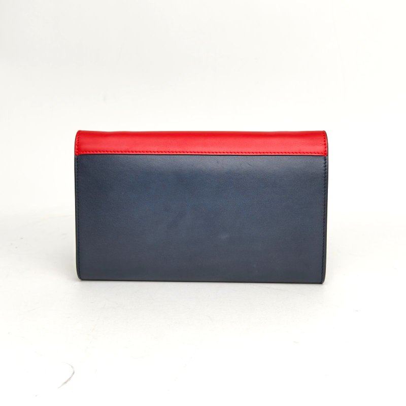 CELINE 拼色牛皮金扣信封鏈條WOC肩背包-2