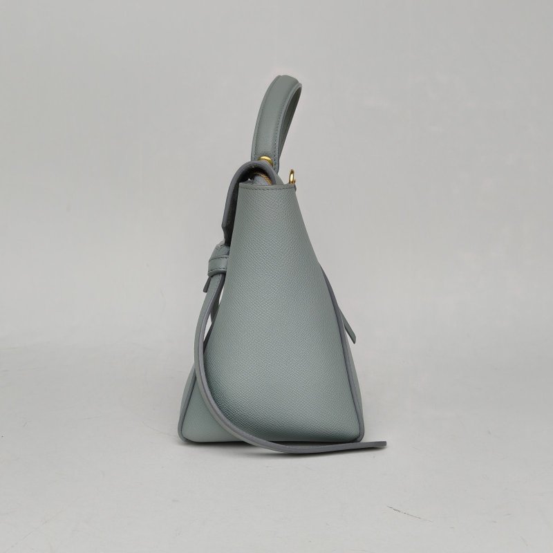 CELINE Belt鯰魚包Micro24霧霾藍牛皮金扣肩背包-1