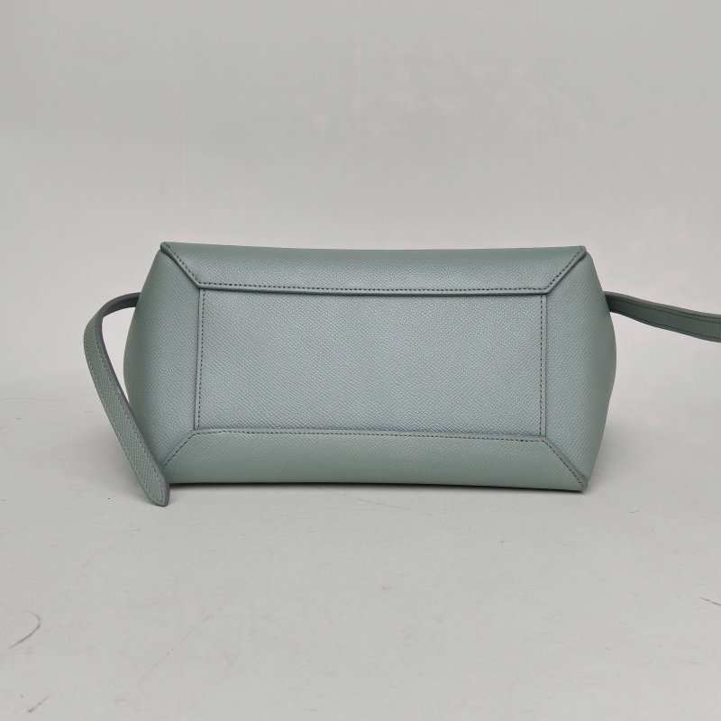 CELINE Belt鯰魚包Micro24霧霾藍牛皮金扣肩背包-4