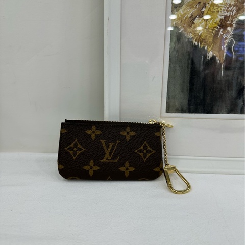 Louis Vuitton LV棕色滿印零錢包