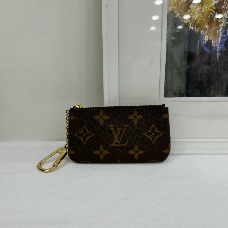 Louis Vuitton LV棕色滿印零錢包-1