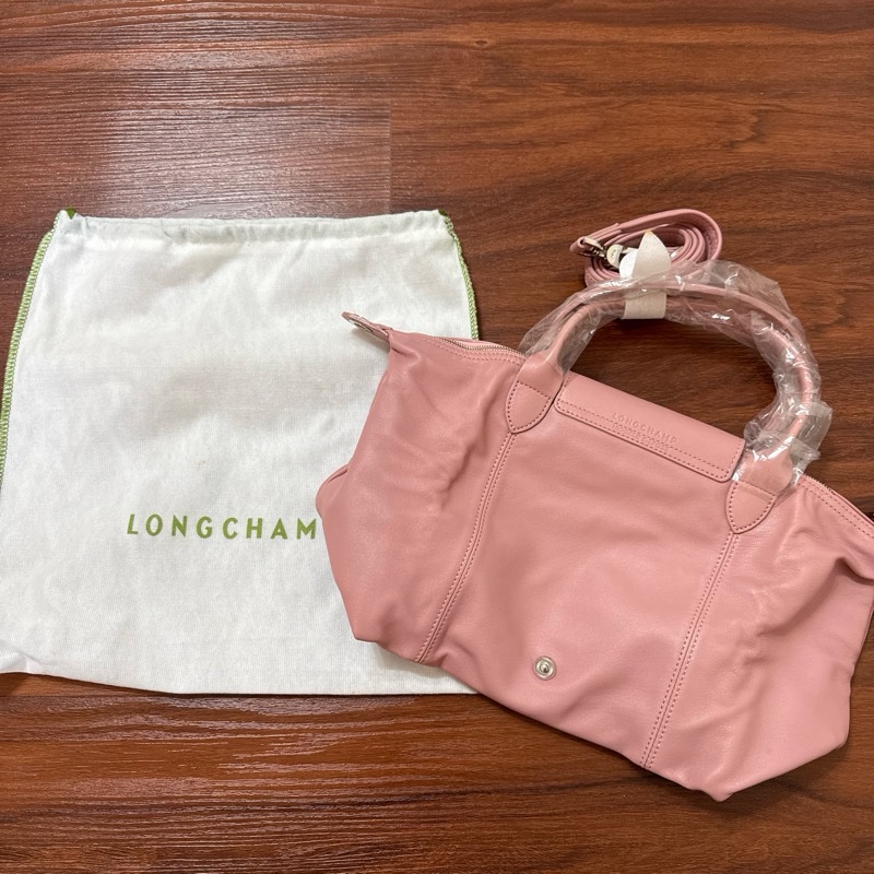 longchamp 小羊皮餃子包 玫瑰粉-2
