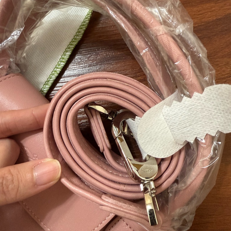 longchamp 小羊皮餃子包 玫瑰粉-6