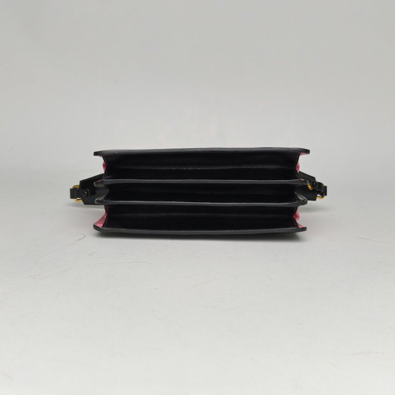 PRADA 拼色牛皮金扣盒子包腋下包肩背包-4