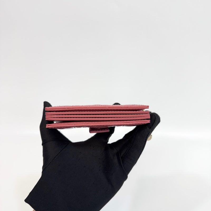 Dior蓍草粉漆皮五卡風琴式卡包 s0074o-6