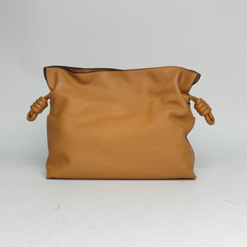 LOEWE FlamencoClutch扭結抽繩福袋包新款小號30棕色牛皮肩背包-2