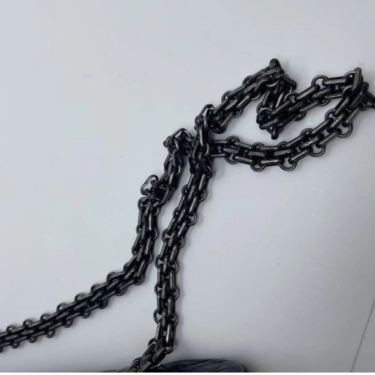 CHANEL香奈兒 2.55 黑色復刻版 227 大號翻蓋包 小牛皮 斜挎鏈條包-5