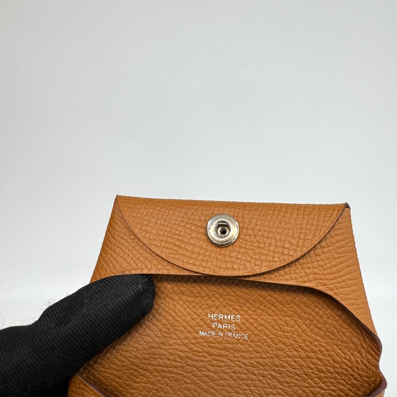 Hermers 37 gold金棕銀釦EPSOM皮basta零錢包-8