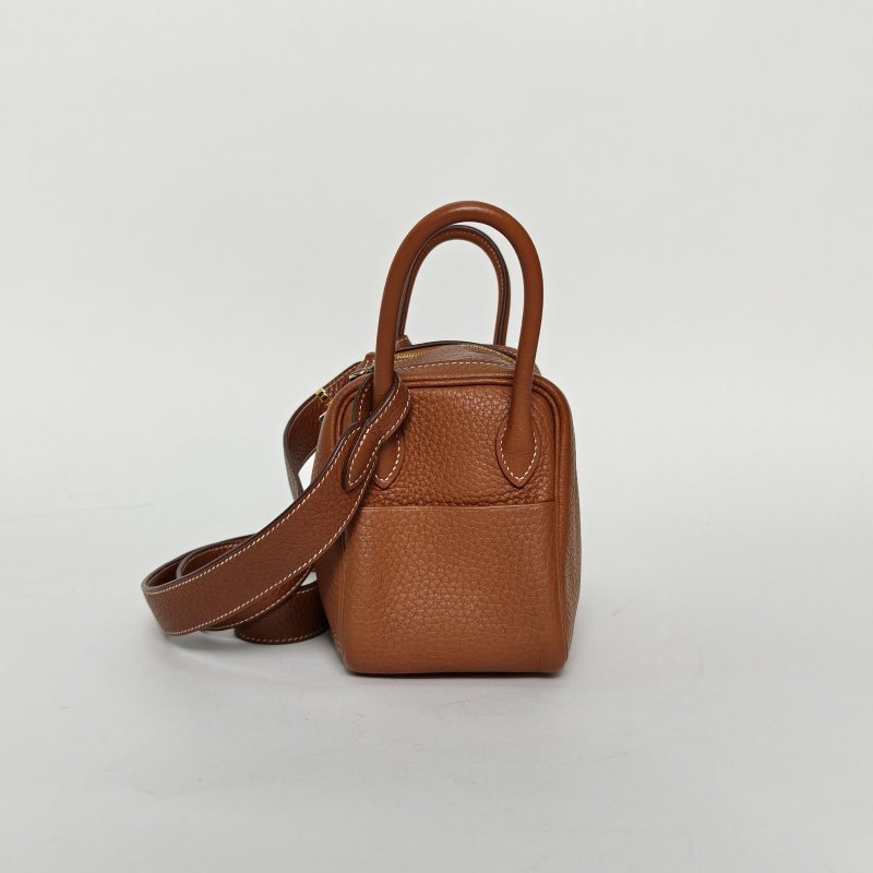 HERMES LindyMini37金棕色TC皮Y刻金扣肩背包-1