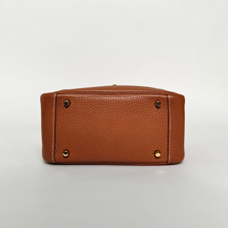 HERMES LindyMini37金棕色TC皮Y刻金扣肩背包-4