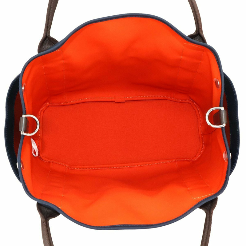 Hermes Hermès Sac de Pansage Groom 2-way tote/sound bag in navy canvas with a "Z" stamp.-7