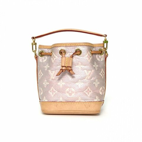 LOUIS VUITTON 拼色牛皮帆布晶片NOÉ水桶包Nano13可拆卸肩帶/肩背包