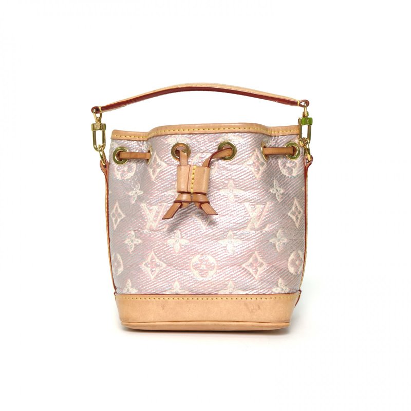 LOUIS VUITTON 拼色牛皮帆布晶片NOÉ水桶包Nano13可拆卸肩帶/肩背包-0