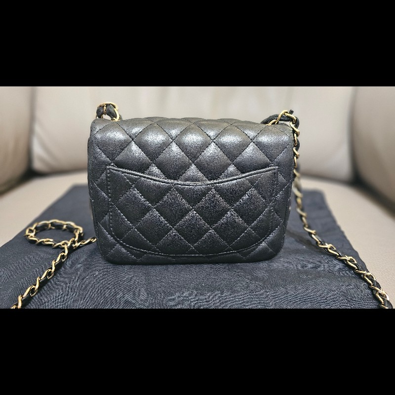 CHANEL 方胖子 mini coco 17  (黑金羊皮，保卡29開)-3