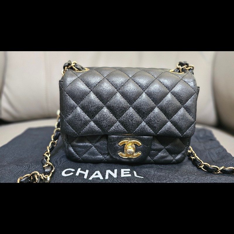 CHANEL 方胖子 mini coco 17  (黑金羊皮，保卡29開)-5