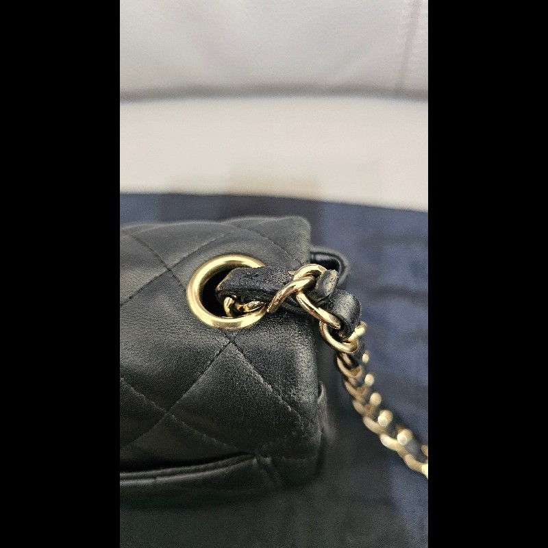 CHANEL 方胖子 mini coco 17  (黑金羊皮，保卡29開)-26