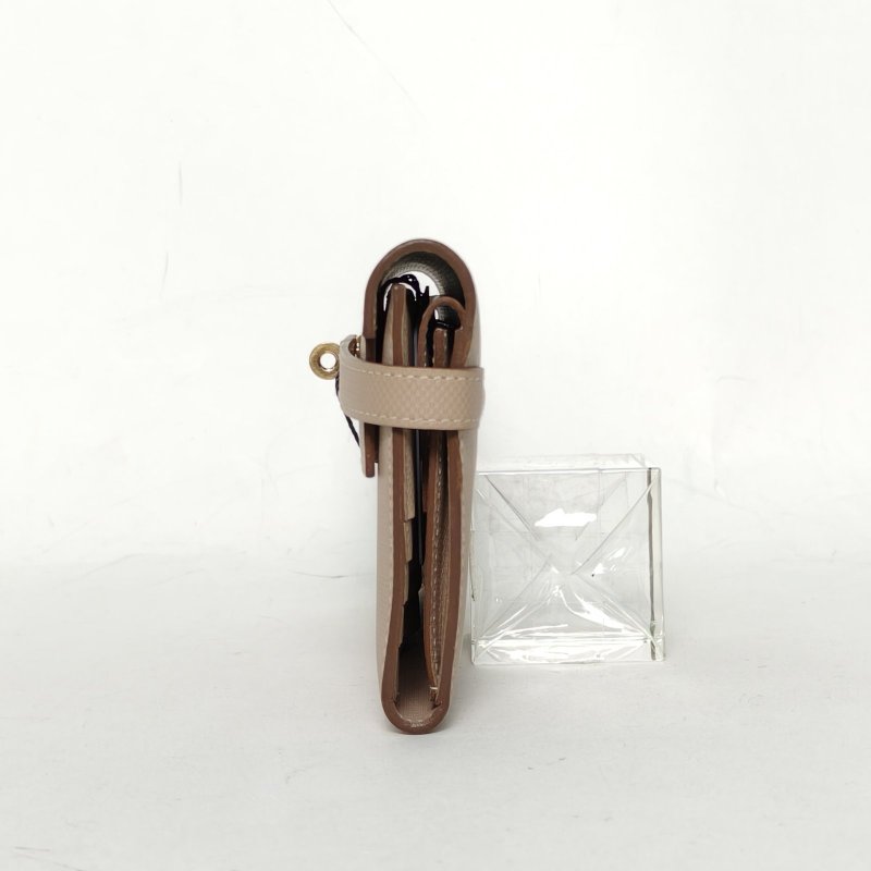 HERMES Kelly長款錢包1F鑽石灰防水帆布框Q金扣肩背包-3