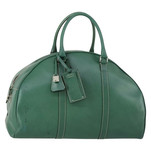 PRADA 波士頓包 皮革 綠色 銀色 正品 153161