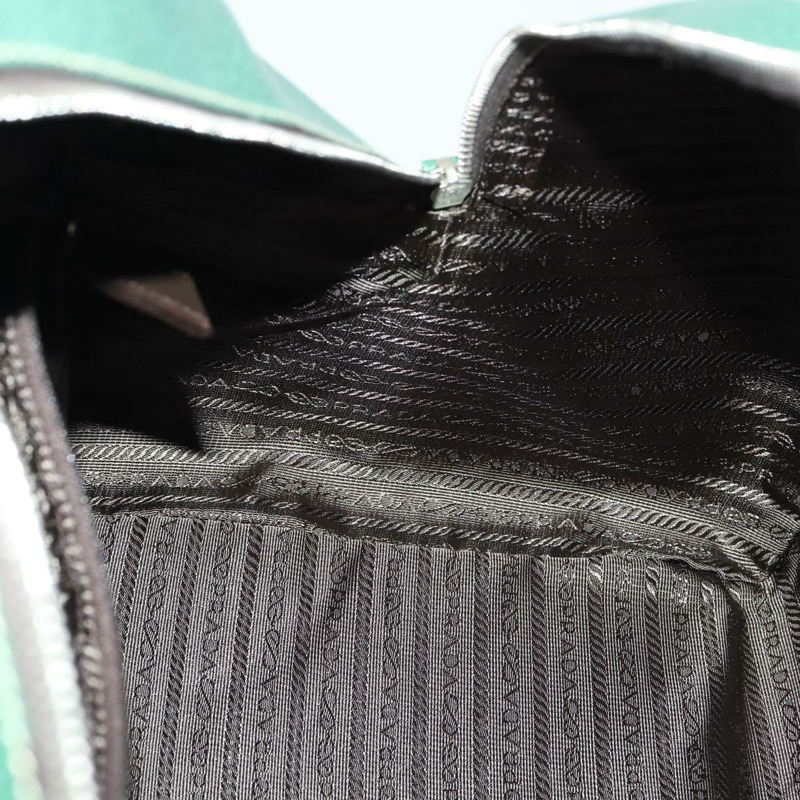 【日本直送】PRADA 波士頓包 皮革 綠色 銀色 正品 153161-20