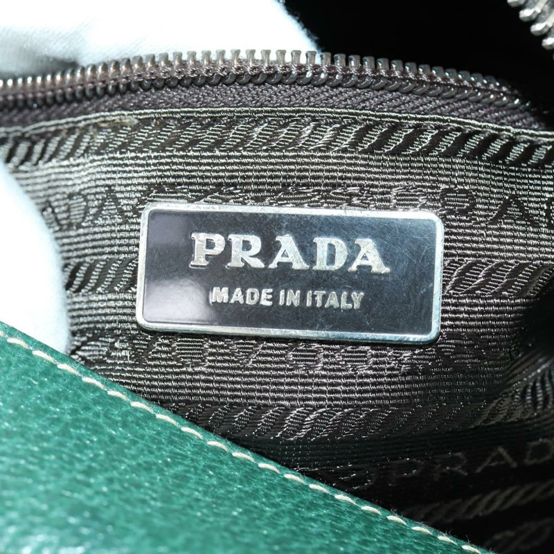 【日本直送】PRADA 波士頓包 皮革 綠色 銀色 正品 153161-22