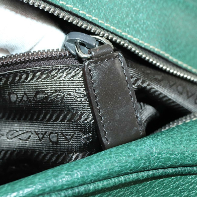 【日本直送】PRADA 波士頓包 皮革 綠色 銀色 正品 153161-23