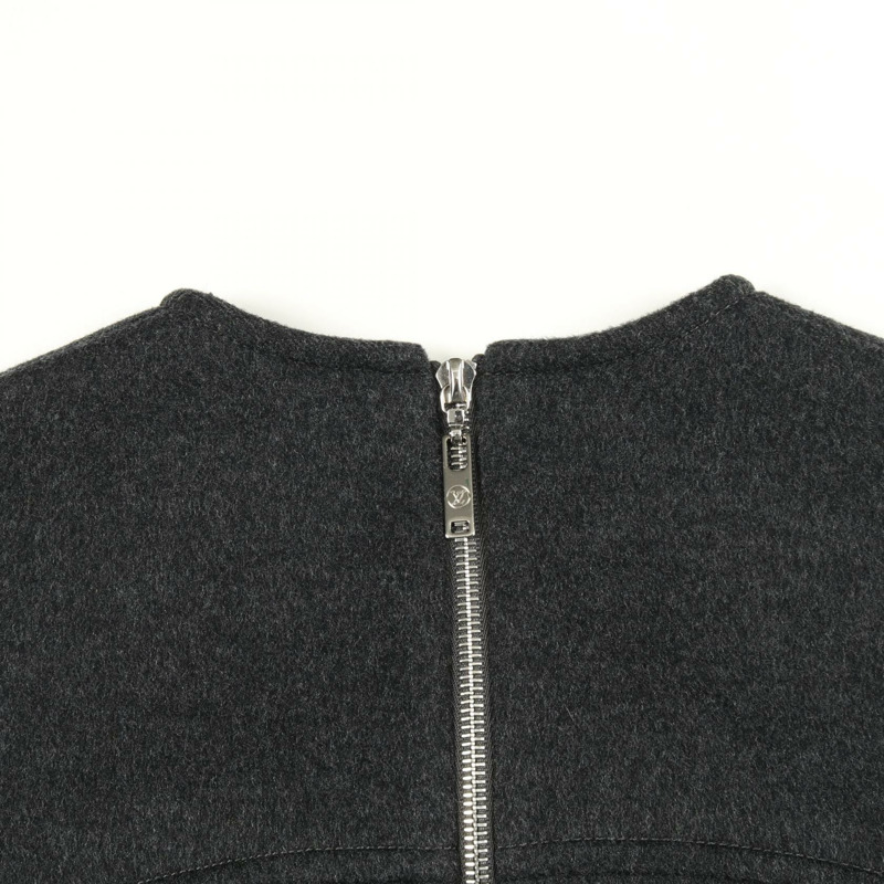 路易威登 Monogram 洋裝 RW202W TUV FJDR04 羊毛絲灰色粉紅 #38 二手 LV-4