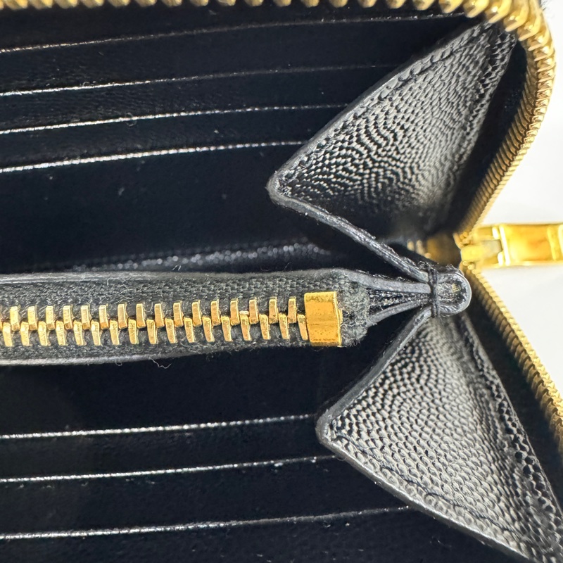 🕯️聖羅蘭長夾YSL黑金魚子醬牛皮ㄇ拉長夾358094-11