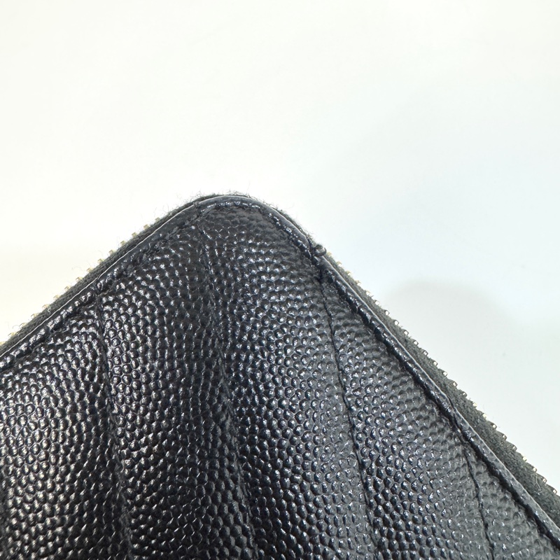 🕯️聖羅蘭長夾YSL黑金魚子醬牛皮ㄇ拉長夾358094-15