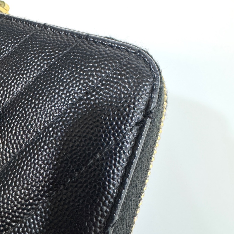 🕯️聖羅蘭長夾YSL黑金魚子醬牛皮ㄇ拉長夾358094-16