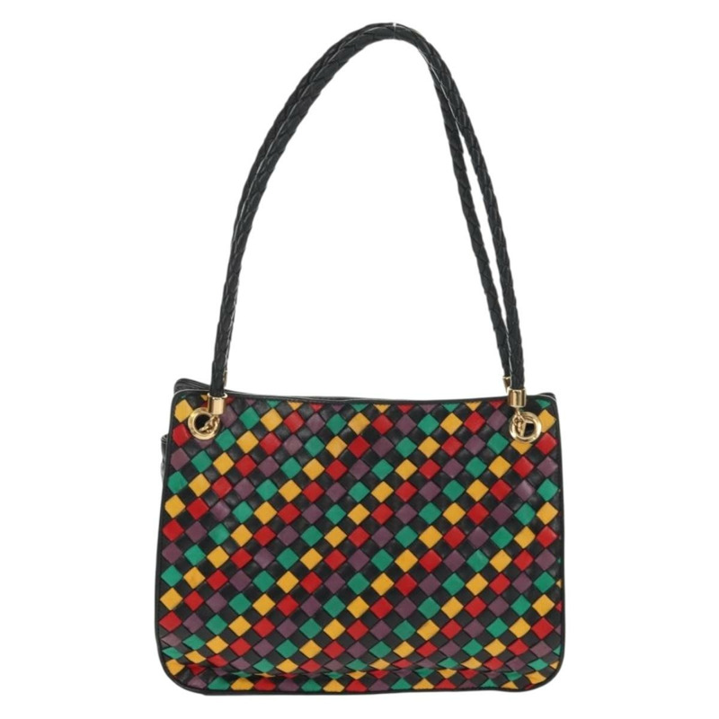 【日本直送】BOTTEGA VENETA INTRECCIATO 皮革肩背包 黑色 金色 正品 156326V-1