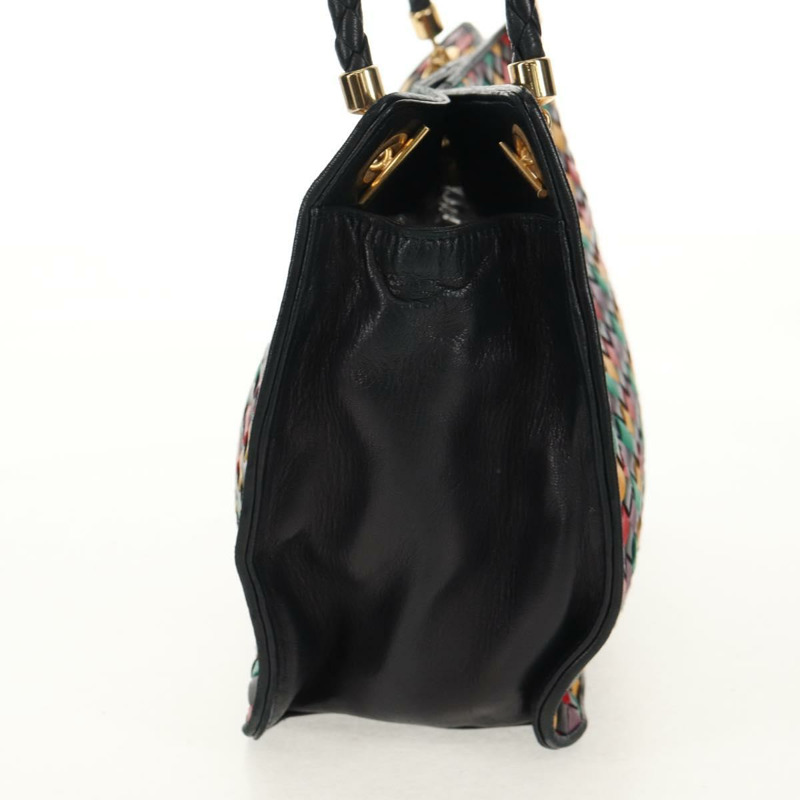 【日本直送】BOTTEGA VENETA INTRECCIATO 皮革肩背包 黑色 金色 正品 156326V-2