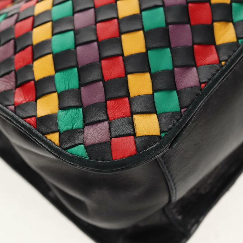 【日本直送】BOTTEGA VENETA INTRECCIATO 皮革肩背包 黑色 金色 正品 156326V-16