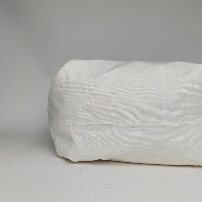 CELINE 黑白帆布銀扣字母印花托特包大tote肩背包-4