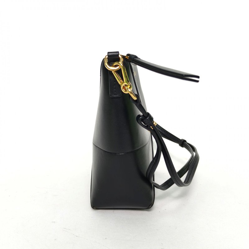 LOEWE 黑色牛皮puzzlefoldpouch變形包斜挎包肩背包-3