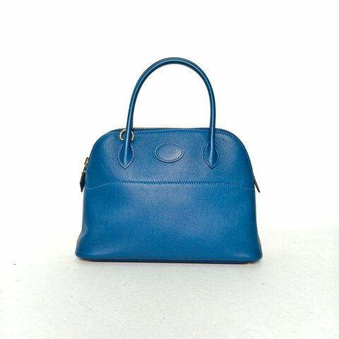 HERMES Bolide保齡球包27O8皇室藍Swift皮D刻金扣肩背包