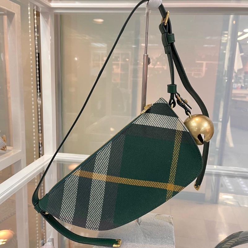 Burberry green check bag-0