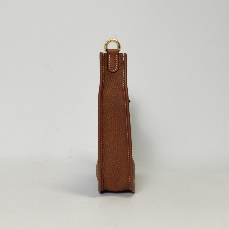 HERMES EvelyneMini1637金棕色TC皮U刻金扣肩背包-1