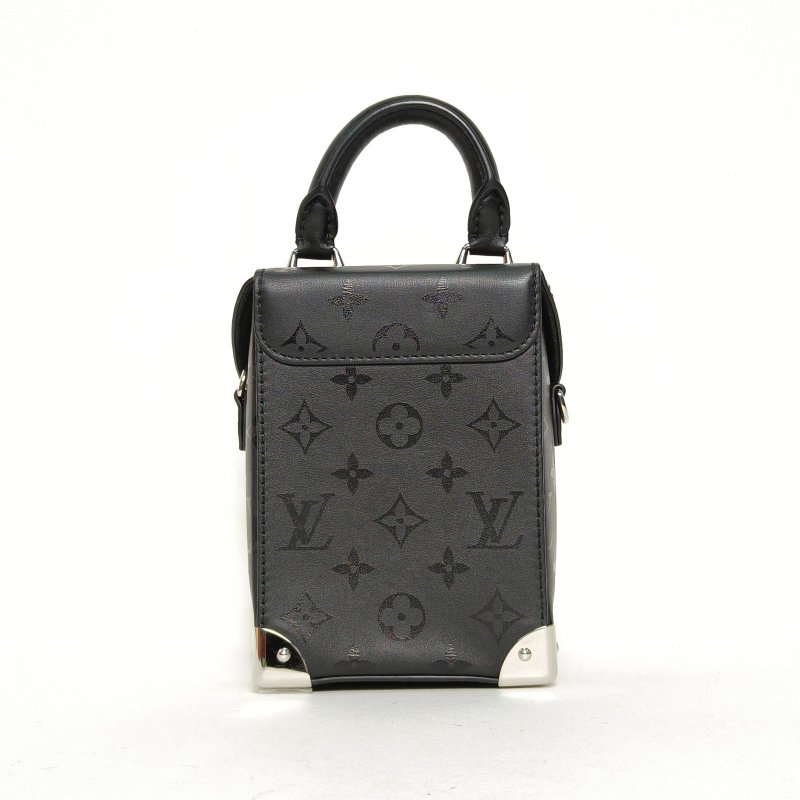 LOUIS VUITTON CAMERABOX相機盒子包黑色牛皮晶片肩背包-2