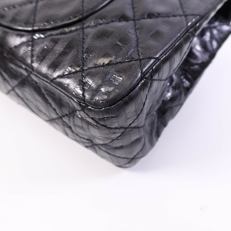 CHANEL 牛皮皮革2.55 Large銀扣鏈帶肩背袋-11