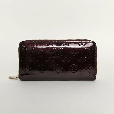 LOUIS VUITTON 酒紅色漆皮2007長款拉鏈錢包肩背包