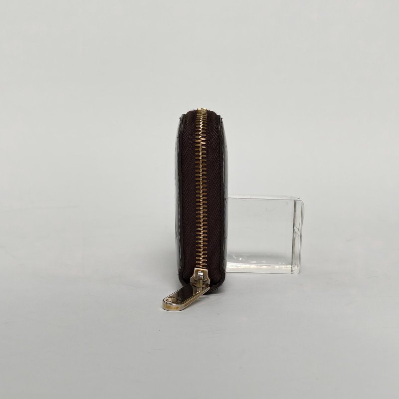 LOUIS VUITTON 酒紅色漆皮2007長款拉鏈錢包肩背包-1