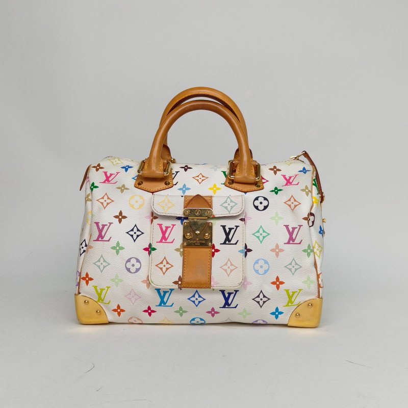 LOUIS VUITTON 中古Sp30白三彩PVC2005肩背包-0