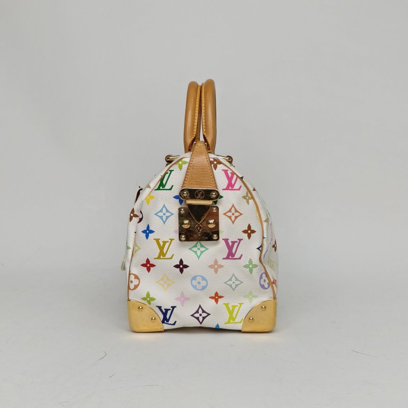 LOUIS VUITTON 中古Sp30白三彩PVC2005肩背包-1