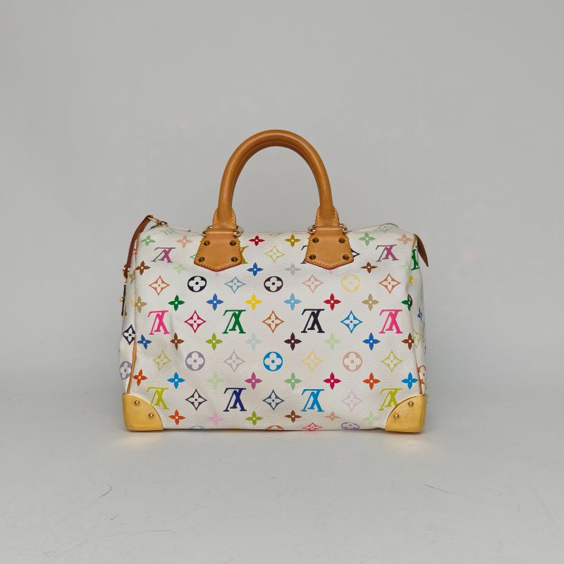 LOUIS VUITTON 中古Sp30白三彩PVC2005肩背包-2