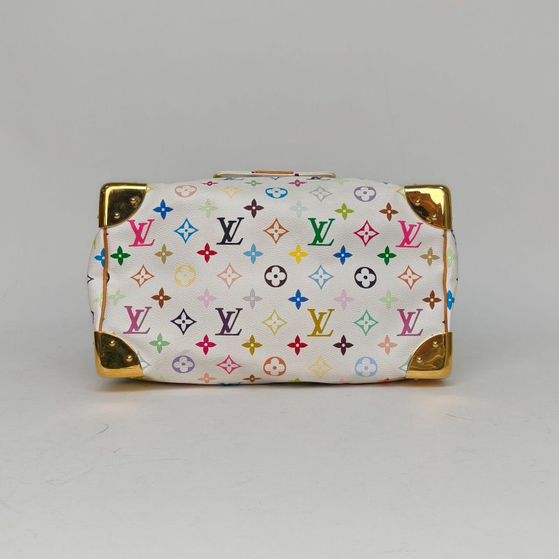 LOUIS VUITTON 中古Sp30白三彩PVC2005肩背包-4
