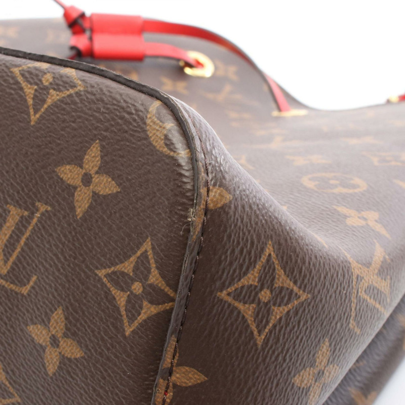 路易威登 NeoNoe Monogram Coquelicot 單肩包，塗層帆布和皮革，Monogram 圖案，女士，棕紅色，M44021-6