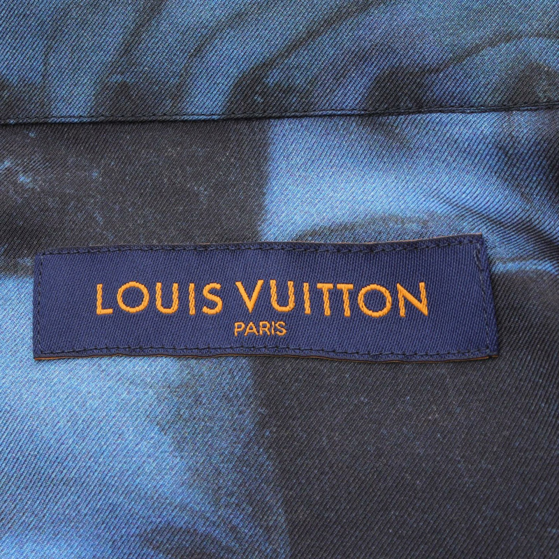 路易威登鹽紋Damier襯衫 RM212M DR1 HLS17W 絲綢藍多色 #M 男款-2