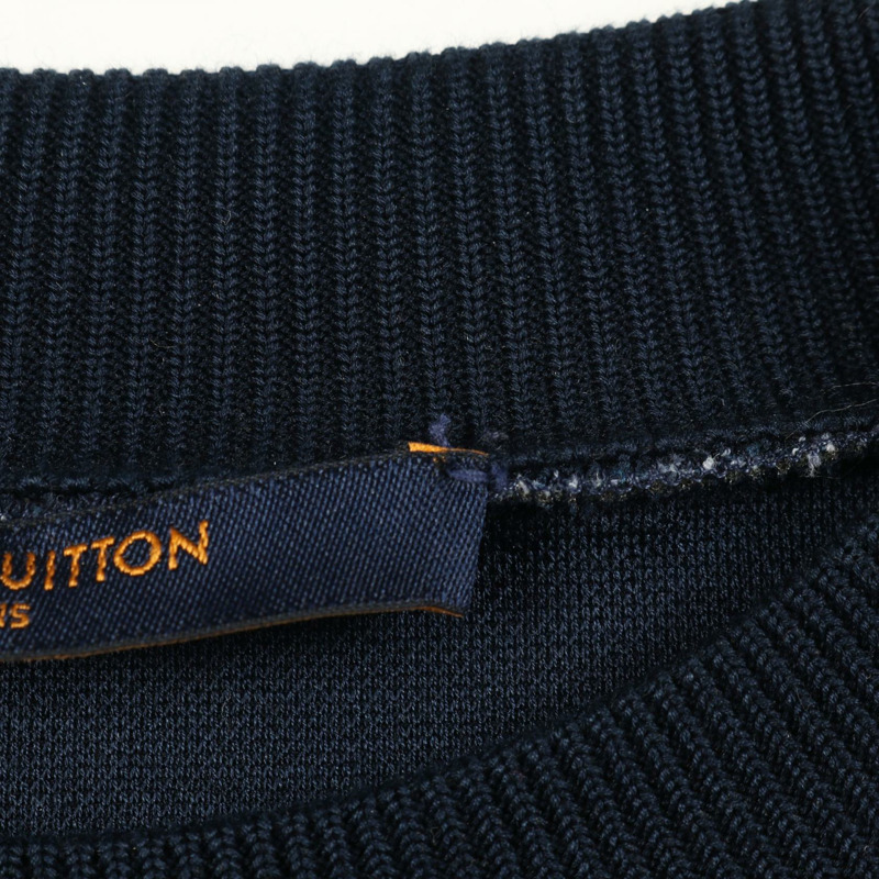 路易威登 Monogram Tapestry 衛衣棉質海軍藍灰白 #S 二手男款-5