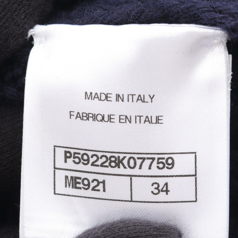 香奈兒 (CHANEL) 絞花針織衫 #34 P59228K07759 羊毛羊絨混紡 海軍藍 白色 二手-3